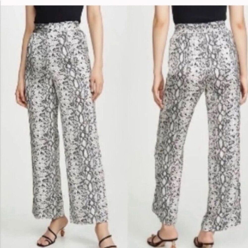 Good American Python Snake Print Wide Leg Pants High Rise New 2 4 S